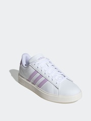 adidas White/Grey Grand Court 2.0 Trainers - Image 3 of 9
