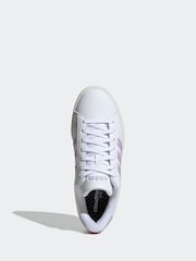 adidas White/Grey Grand Court 2.0 Trainers - Image 5 of 9