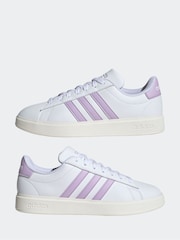 adidas White/Grey Grand Court 2.0 Trainers - Image 7 of 9