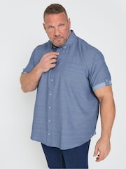 BadRhino Big & Tall Blue 100% Cotton Slub Shirt - Image 1 of 5