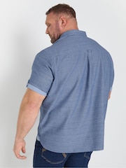 BadRhino Big & Tall Blue 100% Cotton Slub Shirt - Image 2 of 5