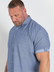 BadRhino Big & Tall Blue 100% Cotton Slub Shirt - Image 3 of 5