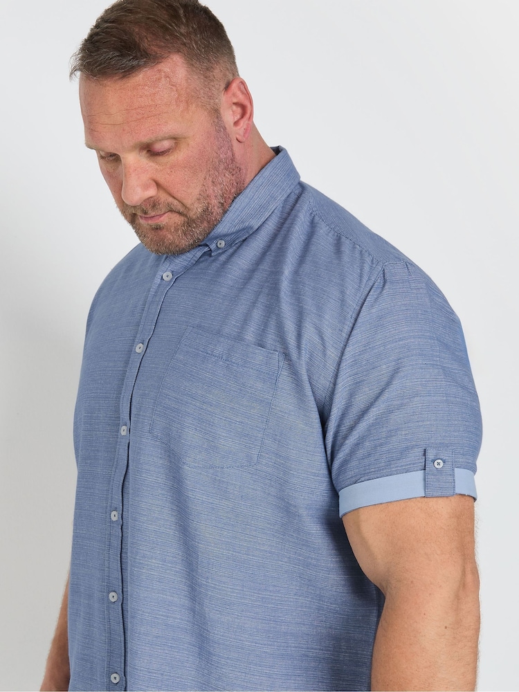 BadRhino Big & Tall Blue 100% Cotton Slub Shirt - Image 3 of 5
