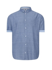 BadRhino Big & Tall Blue 100% Cotton Slub Shirt - Image 4 of 5