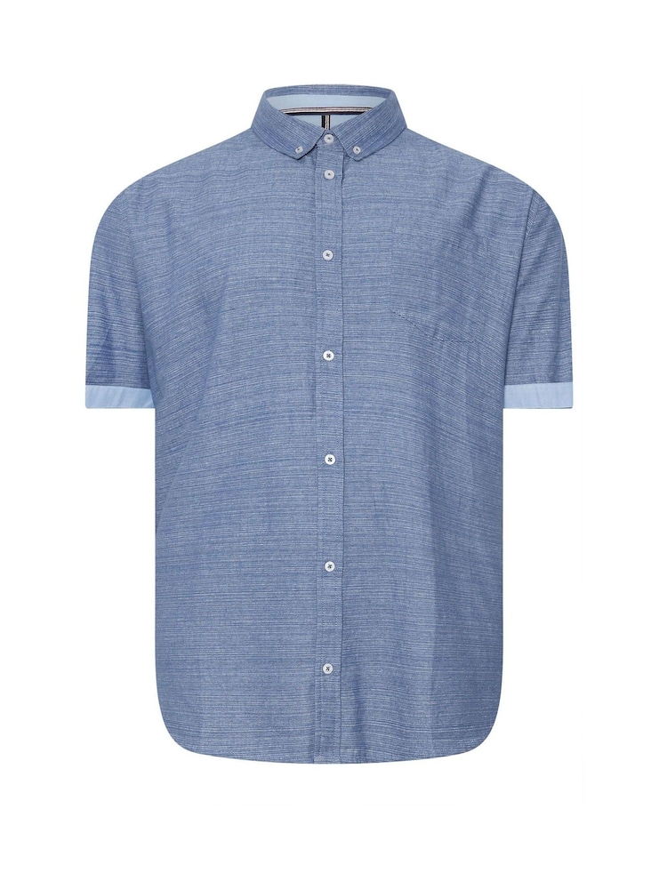 BadRhino Big & Tall Blue 100% Cotton Slub Shirt - Image 4 of 5