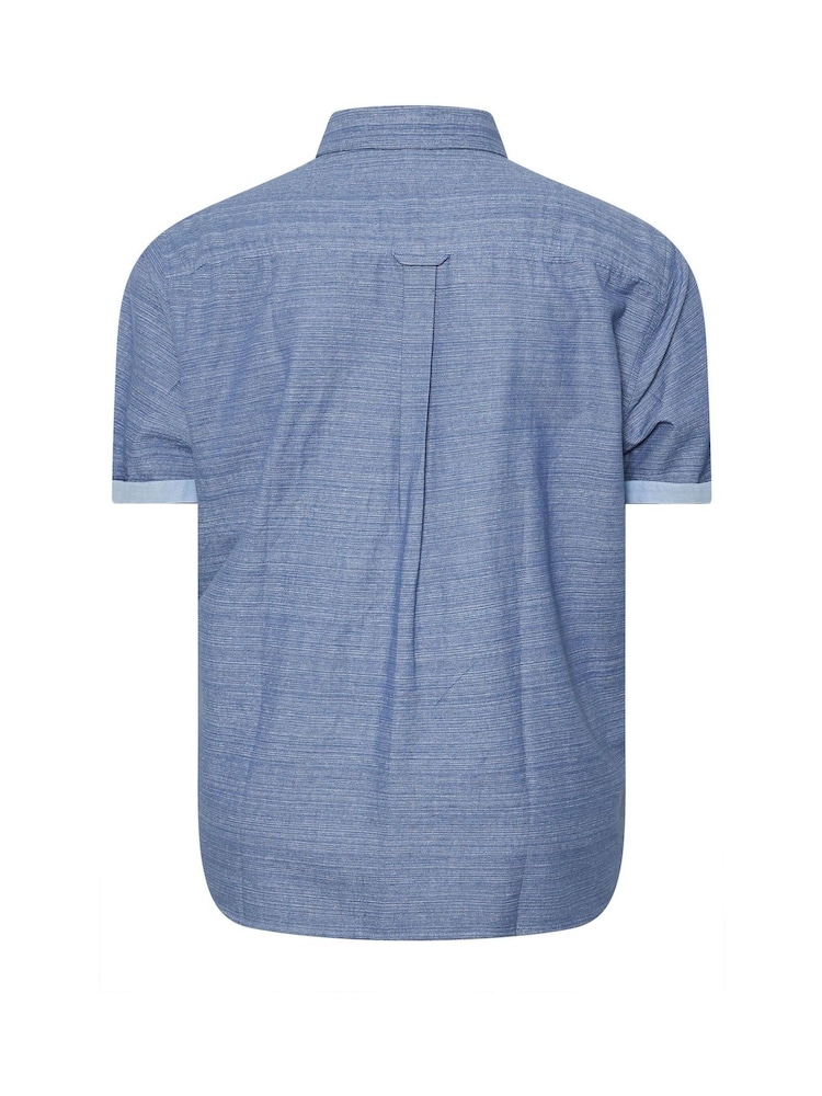 BadRhino Big & Tall Blue 100% Cotton Slub Shirt - Image 5 of 5