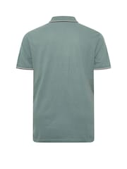 BadRhino Big & Tall Green Pique Tip 100% Cotton Polo Shirt - Image 5 of 5