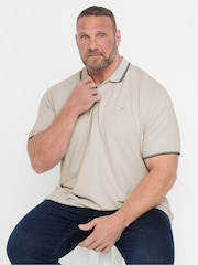 BadRhino Big & Tall Natural Pique Tip 100% Cotton Polo Shirt - Image 1 of 6