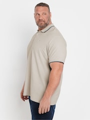 BadRhino Big & Tall Natural Pique Tip 100% Cotton Polo Shirt - Image 2 of 6