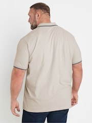 BadRhino Big & Tall Natural Pique Tip 100% Cotton Polo Shirt - Image 3 of 6
