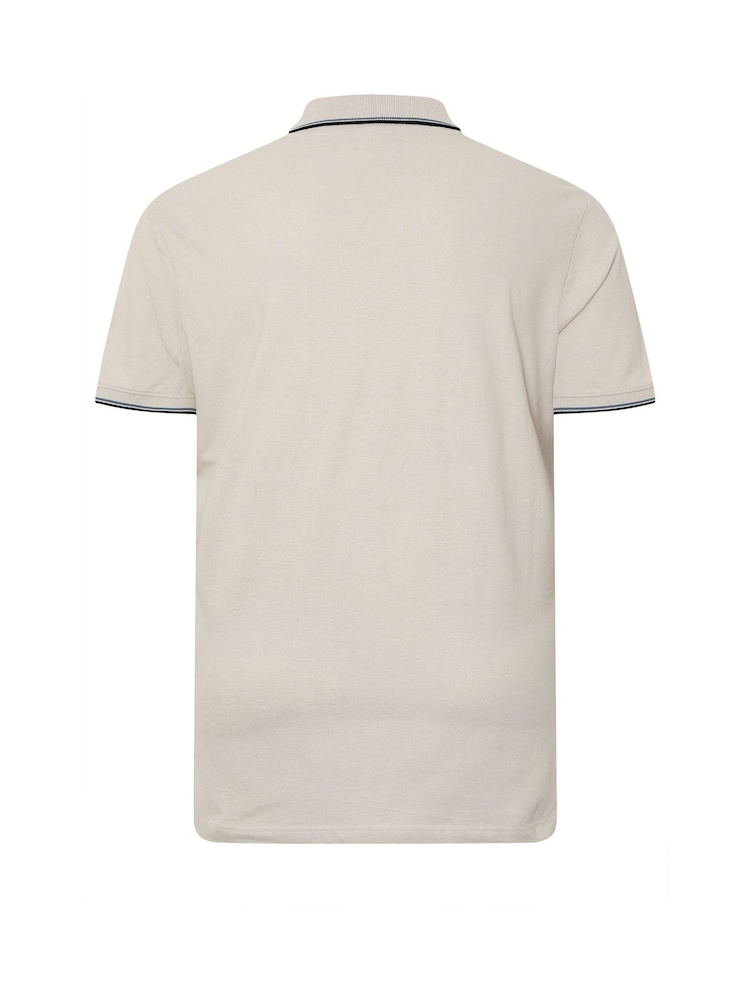 BadRhino Big & Tall Natural Pique Tip 100% Cotton Polo Shirt - Image 6 of 6