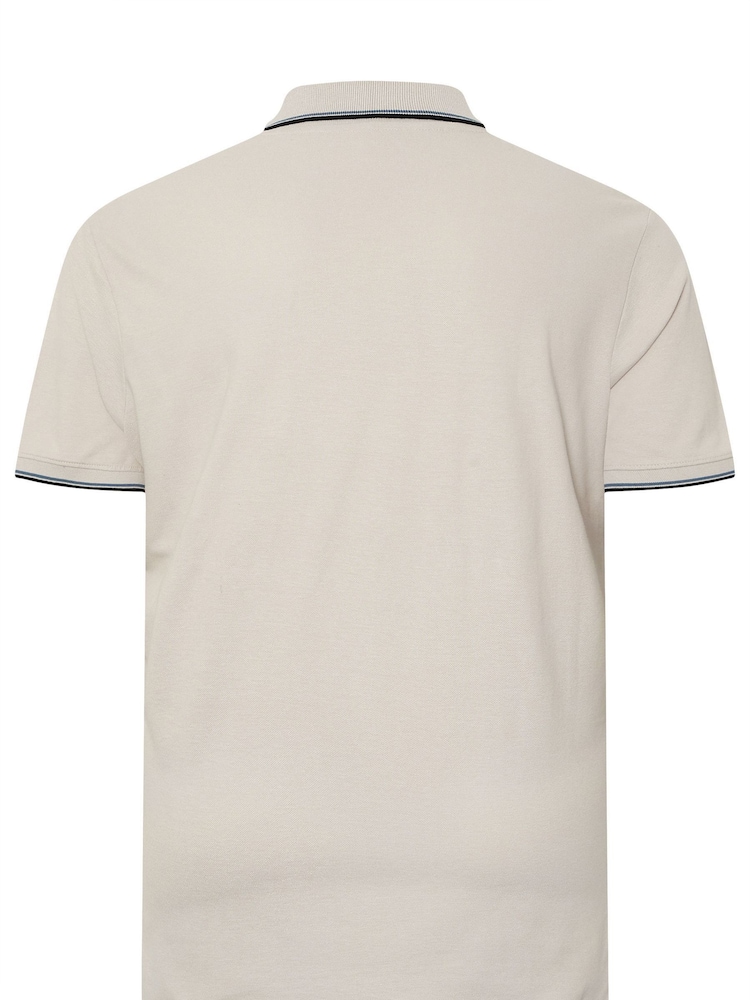 BadRhino Big & Tall Natural Pique Tip 100% Cotton Polo Shirt - Image 8 of 8