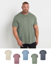 BadRhino Big & Tall Green/Purple Core 100% Cotton T-Shirts 5 Pack - Image 1 of 7