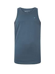 BadRhino Big & Tall Blue Plain Vest 100% Cotton Tops 3 Pack - Image 5 of 6
