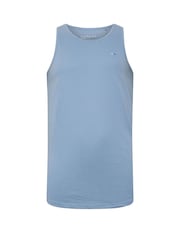 BadRhino Big & Tall Blue Plain Vest 100% Cotton Tops 3 Pack - Image 6 of 6
