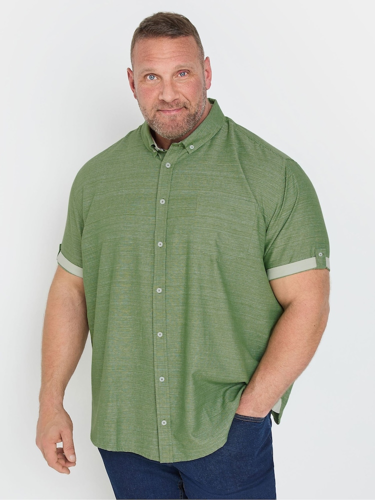 BadRhino Big & Tall Green 100% Cotton Slub Shirt - Image 1 of 5