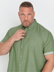 BadRhino Big & Tall Green 100% Cotton Slub Shirt - Image 3 of 5