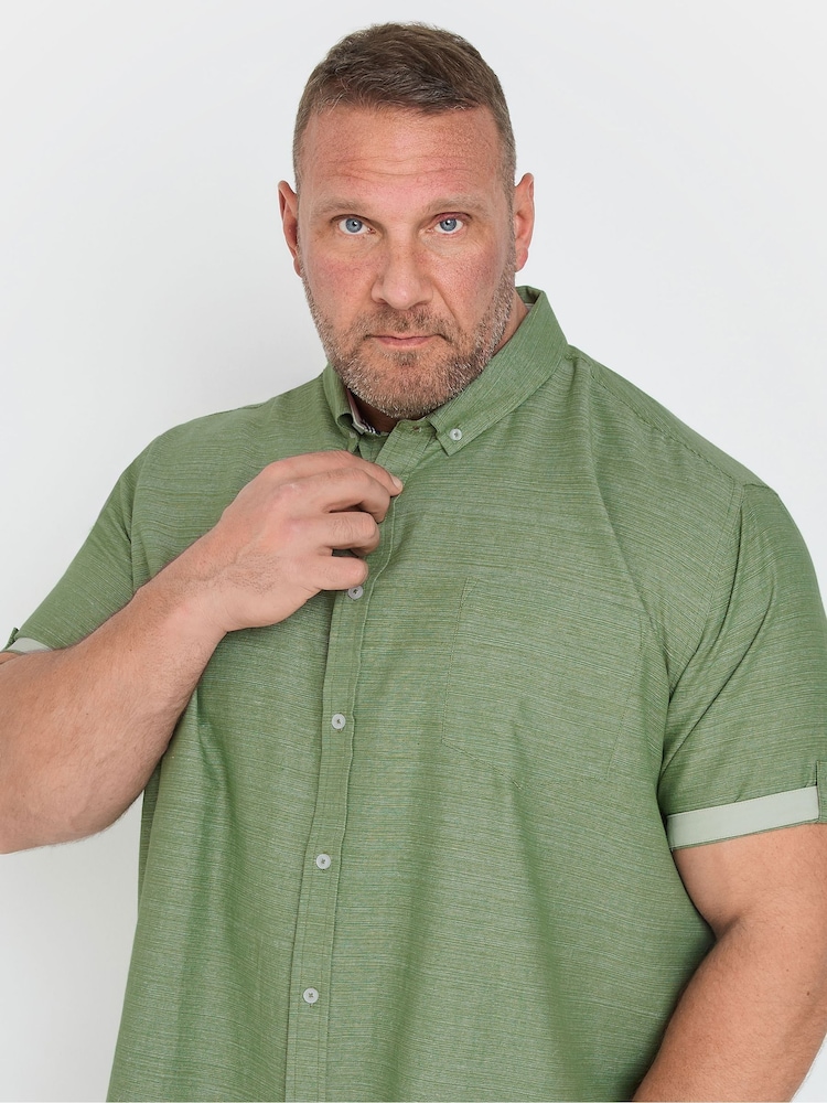 BadRhino Big & Tall Green 100% Cotton Slub Shirt - Image 3 of 5