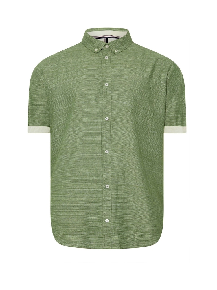 BadRhino Big & Tall Green 100% Cotton Slub Shirt - Image 4 of 5