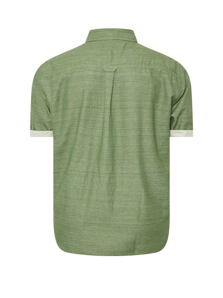 BadRhino Big & Tall Green 100% Cotton Slub Shirt - Image 5 of 5