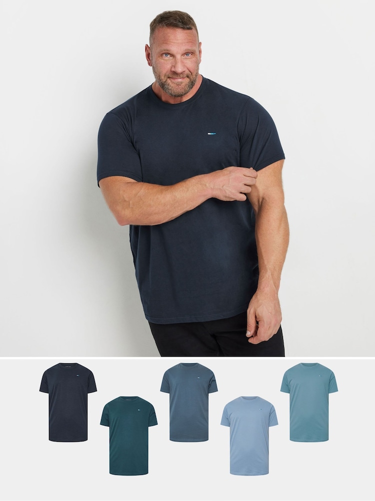 BadRhino Big & Tall 100% Cotton T-Shirts 5 Pack - Bild 1 von 6 BadRhino Big & Tall 100% Cotton T-Shirts 5 Pack - Bild 1 von 6