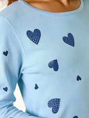 Roman Blue Heart Hotfix Print Jumper - Image 5 of 5