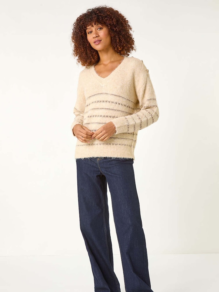 Roman Natural Shimmer Detail Knit Jumper - Image 2 of 5