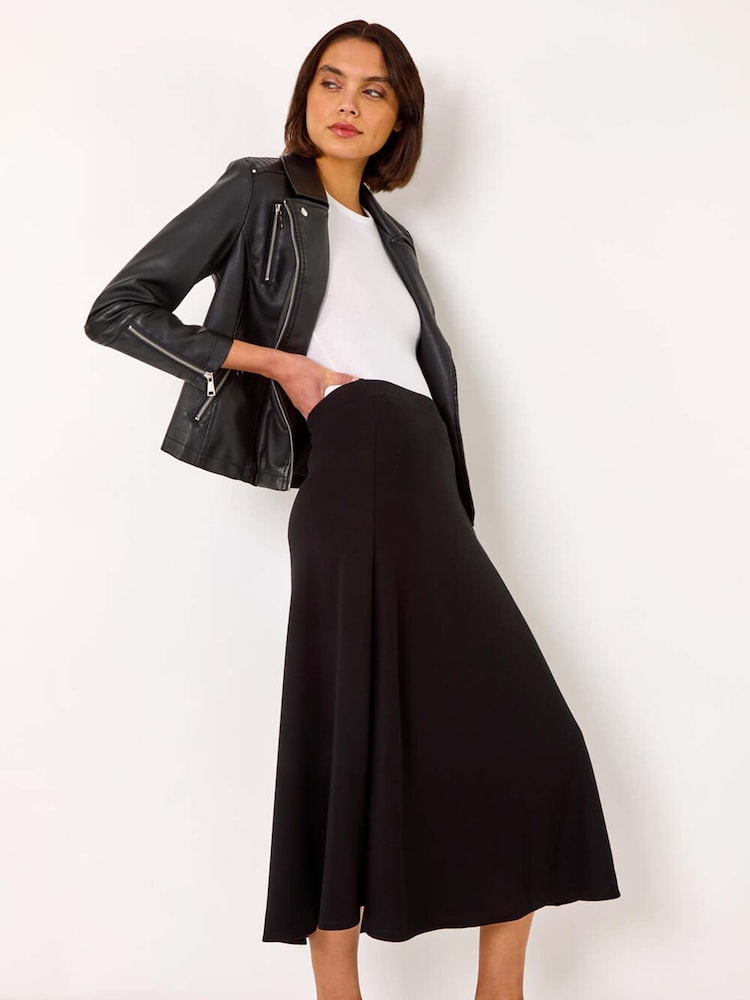 Roman Black A-Line Pull On Stretch Skirt - Image 1 of 5