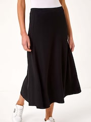 Roman Black A-Line Pull On Stretch Skirt - Image 4 of 5