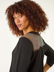 Roman Black Diamante Trim Button Tunics - Image 2 of 5