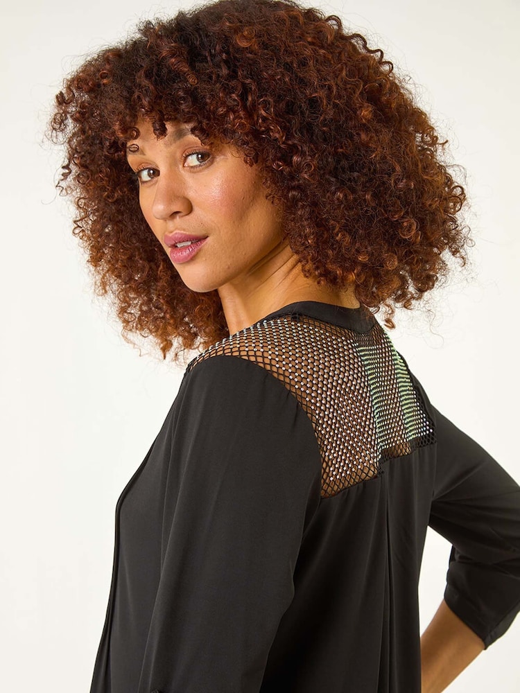 Roman Black Diamante Trim Button Tunics - Image 2 of 5