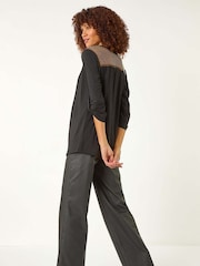 Roman Black Diamante Trim Button Tunics - Image 3 of 5