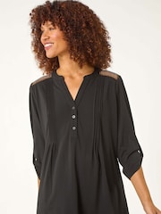 Roman Black Diamante Trim Button Tunics - Image 4 of 5