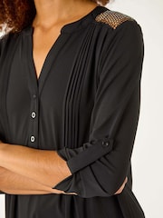 Roman Black Diamante Trim Button Tunics - Image 5 of 5