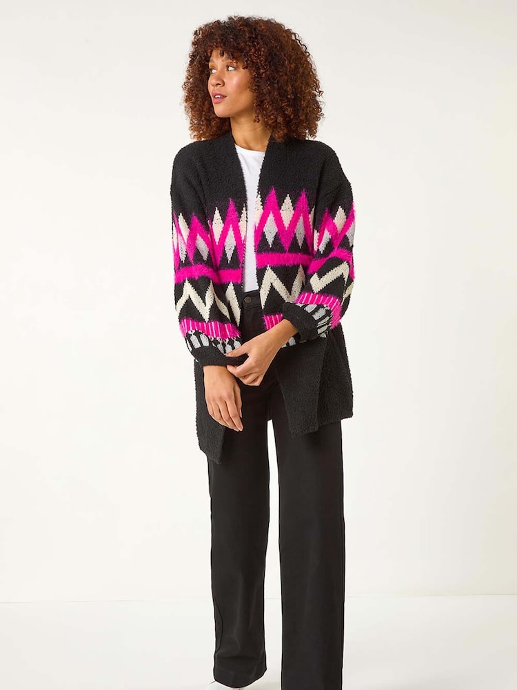 Roman Pink Jacquard Knit Cardigan - Image 2 of 5