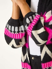 Roman Pink Jacquard Knit Cardigan - Image 5 of 5
