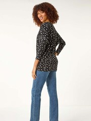 Roman Black Spot Print Drop Shoulder Top - Image 3 of 5