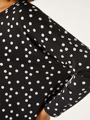 Roman Black Spot Print Drop Shoulder Top - Image 5 of 5