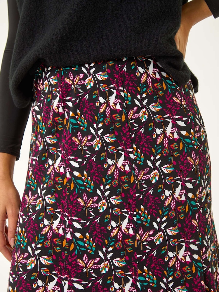 Roman Leaf Print Panel Skirt - Imagen 5 de 5 Roman Leaf Print Panel Skirt - Imagen 5 de 5