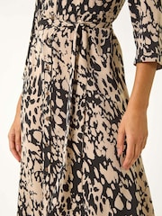 Roman Brown Abstract Midi Shirt Dress - Image 5 of 5
