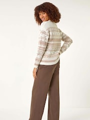 Roman Natural Contrast Pointelle Knit Jumper - Image 3 of 5