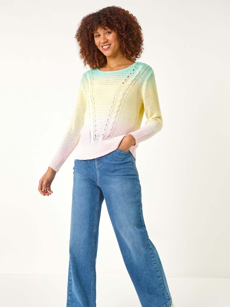 Roman Cream Ombre Stitch Knit Jumper - Image 1 of 5