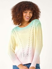 Roman Cream Ombre Stitch Knit Jumper - Image 3 of 5