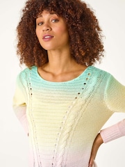 Roman Cream Ombre Stitch Knit Jumper - Image 4 of 5