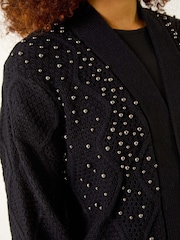 Roman Black Pearl Embellished Cardigan - Image 5 of 5
