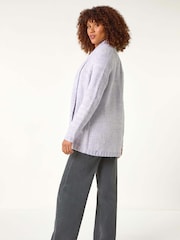 Roman Purple Fluffy Textured Knit Cardigan - Image 3 of 5