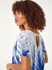 Roman Palm Leaf Print Crew Neck T-Shirt - Imagen 2 de 5