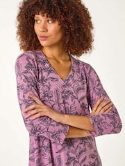 Roman Pink Floral Print Tunic Top - Image 1 of 1