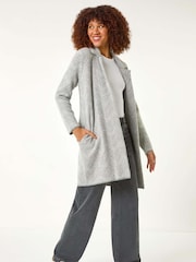 Roman Grey Revere Collared Knit Cardigan - Image 2 of 5
