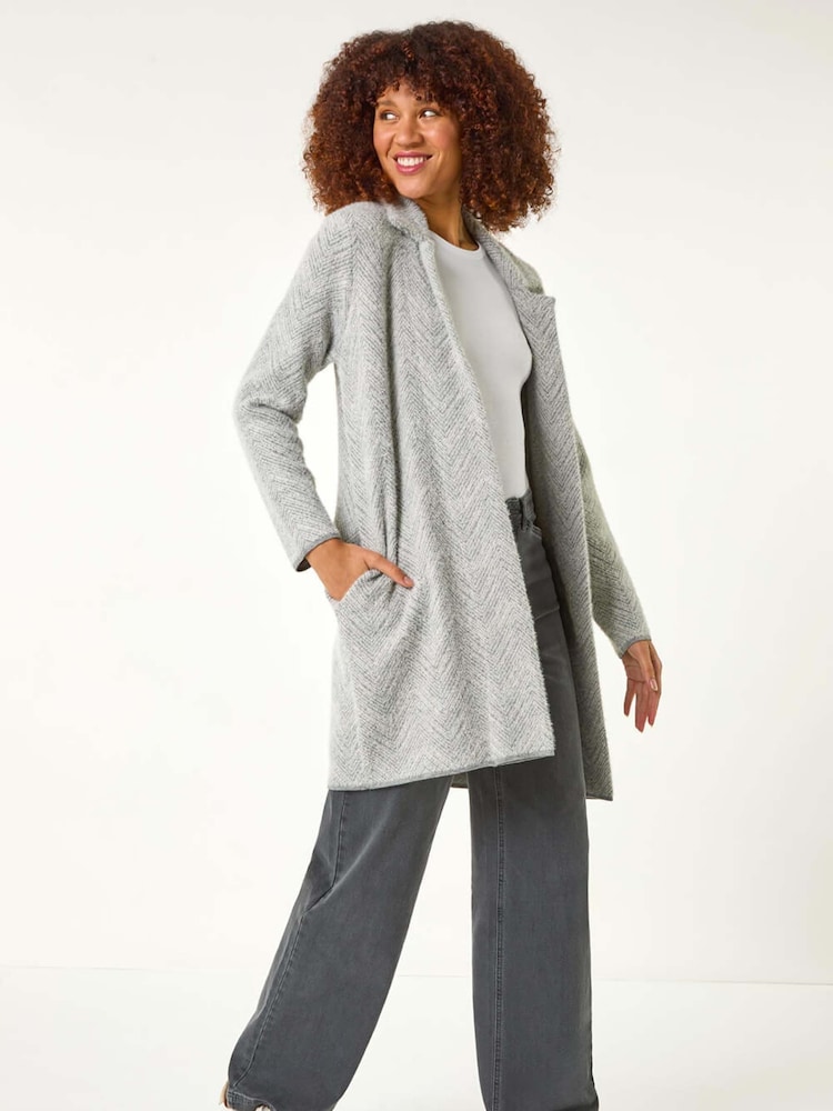 Roman Grey Revere Collared Knit Cardigan - Image 2 of 5